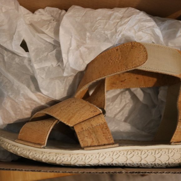Po-Zu Echo Biodegradable Vegan Salome Natural Cork Wrap Sandals Size 9/40 - Picture 6 of 6